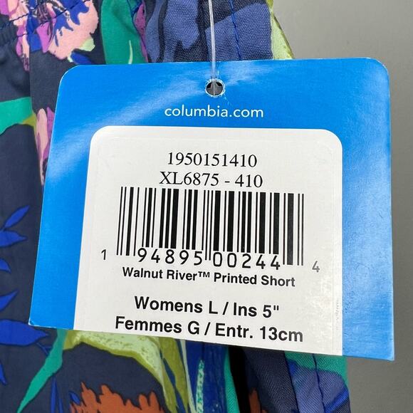 COLUMBIA NWT Walnut River Printed Shorts Nocturnal Magnolia Tropical Size Large - Picture 8 of 12